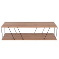 COFFEE TABLE TARS FK8927.11 NATURAL OAK MELAMINE-BLACK METAL RODS 120Χ50Χ30Hcm.