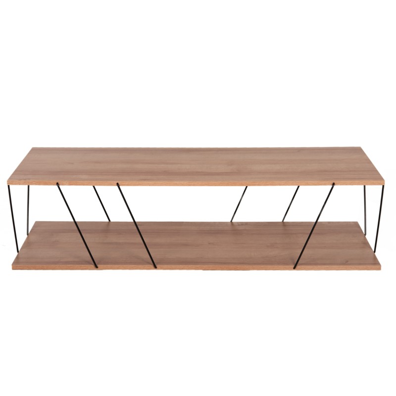 COFFEE TABLE TARS FK8927.11 NATURAL OAK MELAMINE-BLACK METAL RODS 120Χ50Χ30Hcm.