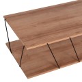 COFFEE TABLE TARS FK8927.11 NATURAL OAK MELAMINE-BLACK METAL RODS 120Χ50Χ30Hcm.