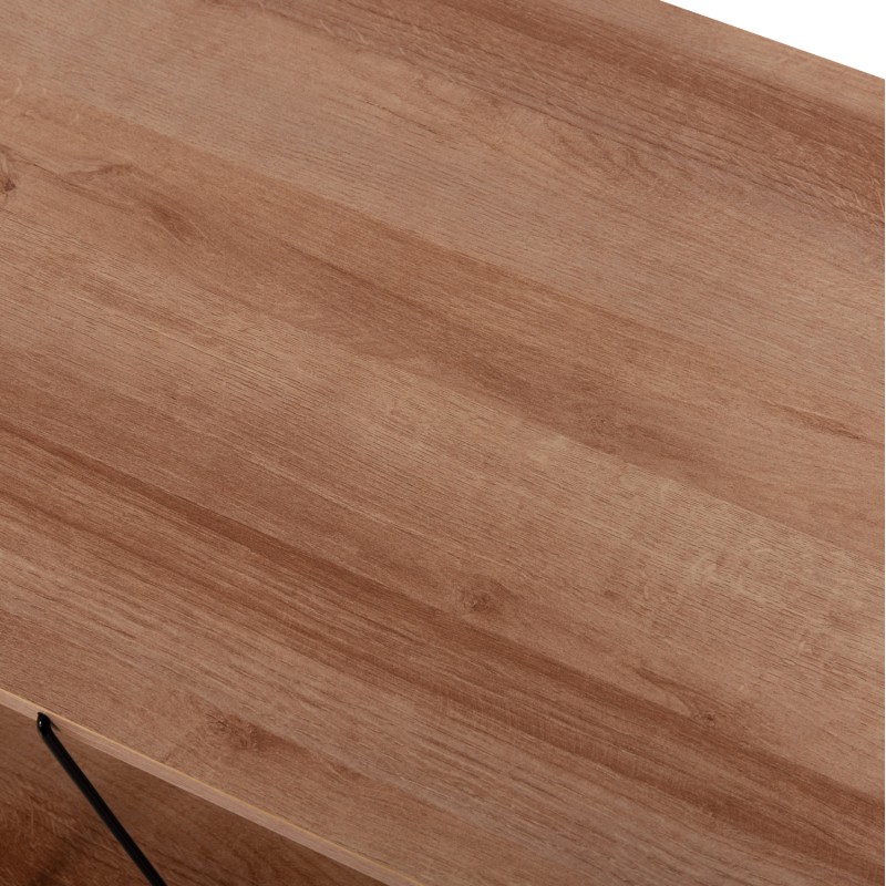 COFFEE TABLE TARS FK8927.11 NATURAL OAK MELAMINE-BLACK METAL RODS 120Χ50Χ30Hcm.