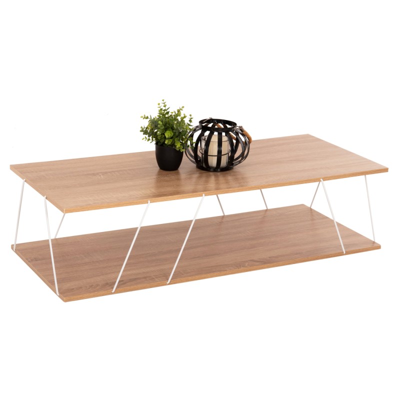 COFFEE TABLE TARS FK8927.14 SONOMA MELAMINE-WHITE METAL RODS 120Χ50Χ30Hcm. COFFEE TABLE TARS FK8927.14 SONOMA MELAMINE-WHITE METAL RODS 120Χ50Χ30Hcm.
