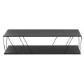 COFFEE TABLE TARS FK8927.20 GREY MELAMINE-BLACK METAL RODS 120Χ50Χ30Hcm.