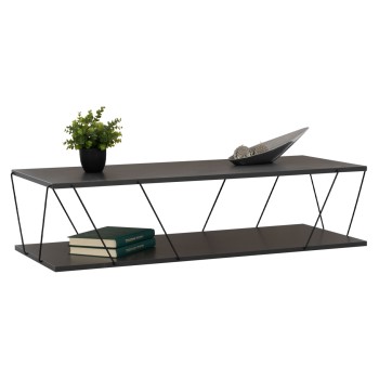 COFFEE TABLE TARS FK8927.20 GREY MELAMINE-BLACK METAL RODS 120Χ50Χ30Hcm.