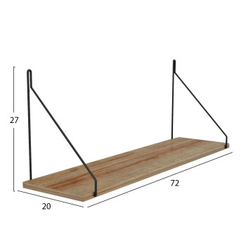 WALL SHELF AGILAN FK9183.11 MELAMINE IN NATURAL OAK 72x20x27Hcm.