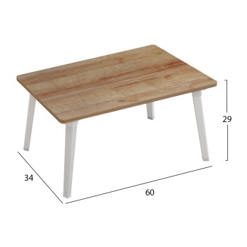 SIDE TABLE/BED TRAY BRITTA FK8965.12 FOLDABLE WHITE METAL LEGS-MELAMINE IN NATURAL 60x34x29Hcm. SIDE TABLE/BED TRAY BRITTA FK8965.12 FOLDABLE WHITE METAL LEGS-MELAMINE IN NATURAL 60x34x29Hcm.