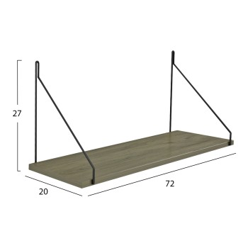 WALL SHELF AGILAN FK9183.12 MELAMINE IN OLIVE GREY 72x20x27Hcm.