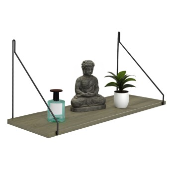 WALL SHELF AGILAN FK9183.12 MELAMINE IN OLIVE GREY 72x20x27Hcm.
