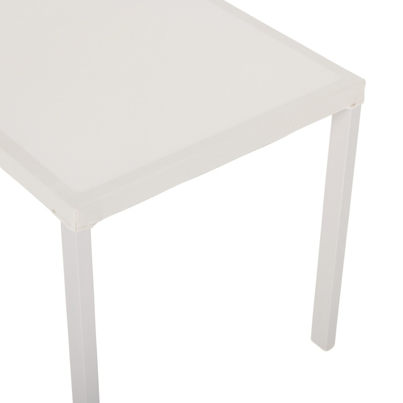CHAIR ALUMINUM FK5921.02 WHITE FRAME AND TEXTLINE WITH BEIGE SYNTHETIC RATTAN 46x55,5x83Hcm. CHAIR ALUMINUM FK5921.02 WHITE FRAME AND TEXTLINE WITH BEIGE SYNTHETIC RATTAN 46x55,5x83Hcm.