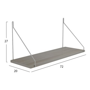 WALL SHELF AGILAN FK9183.14 MELAMINE IN SONOMA-WHITE METAL 72x20x27Hcm. WALL SHELF AGILAN FK9183.14 MELAMINE IN SONOMA-WHITE METAL 72x20x27Hcm.