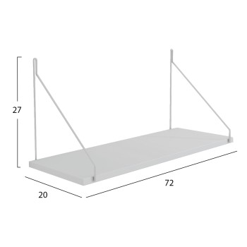 WALL SHELF AGILAN FK9183.15 MELAMINE IN WHITE-WHITE METAL 72x20x27Hcm. WALL SHELF AGILAN FK9183.15 MELAMINE IN WHITE-WHITE METAL 72x20x27Hcm.