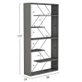 BOOKCASE TARS FK2240.20 GREY MELAMINE-BLACK METAL RODS 84x24x157Hcm. BOOKCASE TARS FK2240.20 GREY MELAMINE-BLACK METAL RODS 84x24x157Hcm.