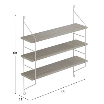 WALL SHELVES ACHALA FK9185.15 MELAMINE IN SONOMA-WHITE FRAME 60x15x68Hcm. WALL SHELVES ACHALA FK9185.15 MELAMINE IN SONOMA-WHITE FRAME 60x15x68Hcm.