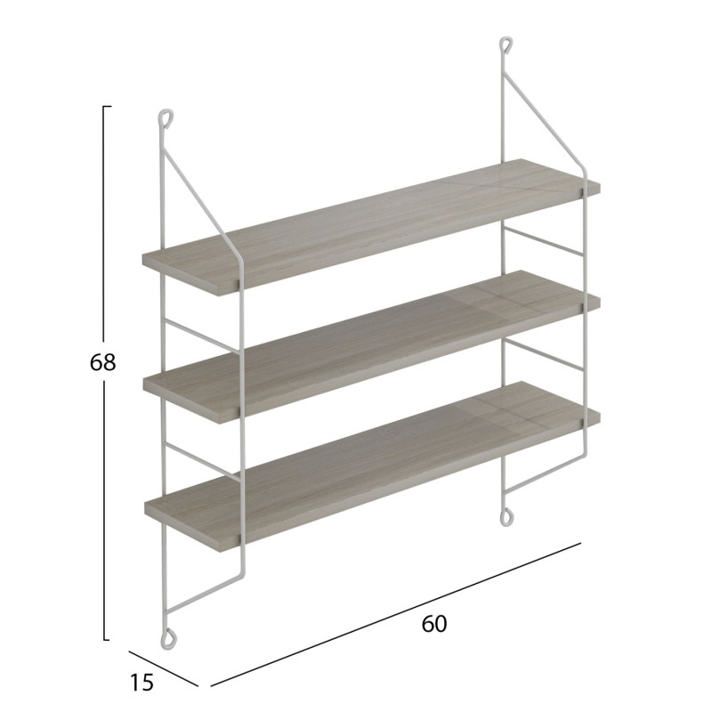 WALL SHELVES ACHALA FK9185.15 MELAMINE IN SONOMA-WHITE FRAME 60x15x68Hcm. WALL SHELVES ACHALA FK9185.15 MELAMINE IN SONOMA-WHITE FRAME 60x15x68Hcm.