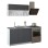KITCHEN COMPOSITION NIKLAUS FK2438.10 MELAMINE IN GREY WITH WORKTOP IN WHITE 120x46-29,2cm.