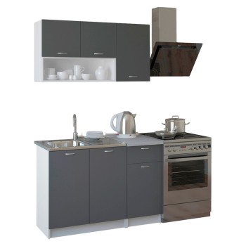 KITCHEN COMPOSITION JADIEL FK2440.10 GREY MELAMINE WITH WHITE COUNTERTOP 120x46-29,2cm.