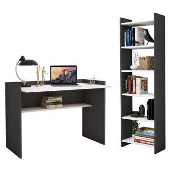 OFFICE SET 2PCS FK11774.13 MELAMINE IN GREY-WHITE