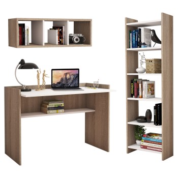 OFFICE COMPOSITION FK11776.12 3PCS MELAMINE IN SONOMA AND WHITE COLOR