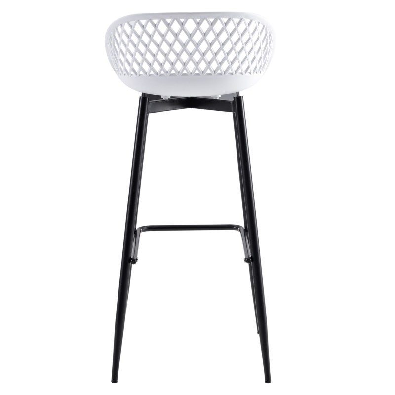 BAR STOOL FK8686.11 WHITE POLYPROPYLENE AND BLACK METAL LEGS 45x45x97Hcm. BAR STOOL FK8686.11 WHITE POLYPROPYLENE AND BLACK METAL LEGS 45x45x97Hcm.