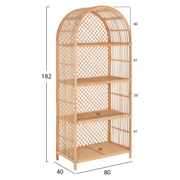 BOOKCASE SIMOK FK9552 MADE OF NATURAL RATTAN IN NATURAL COLOR 80x40x182Hcm. BOOKCASE SIMOK FK9552 MADE OF NATURAL RATTAN IN NATURAL COLOR 80x40x182Hcm.