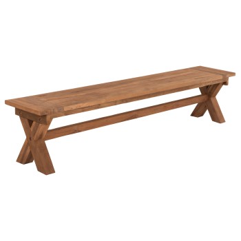 OUTDOOR BENCH FK9564 RECYCLED TEAK WOOD IN NATURAL COLOR 220x40x45Hcm.