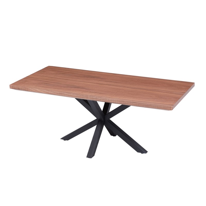 COFFEE TABLE FK9470.02 MDF WITH WALNUT VENEER TOP-BLACK METAL BASE 120x60x45.5Hcm. COFFEE TABLE FK9470.02 MDF WITH WALNUT VENEER TOP-BLACK METAL BASE 120x60x45.5Hcm.