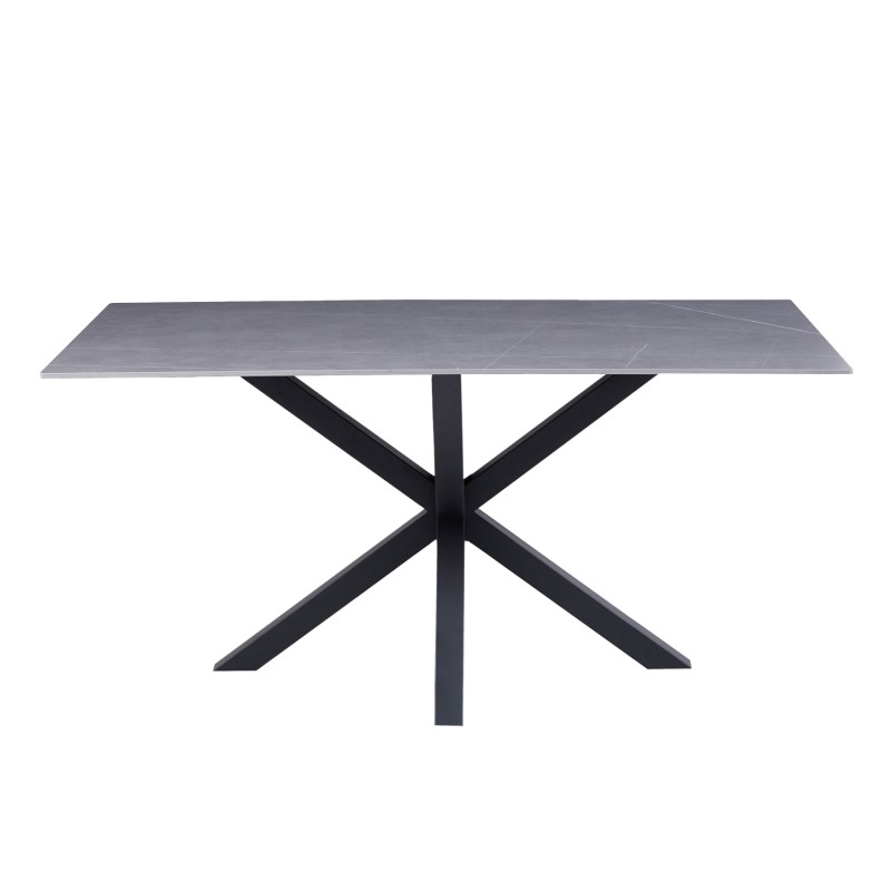 COFFEE TABLE FK9470.05 GREY MARBLE SINTERED STONE TOP-BLACK METAL BASE 120x60x45,5Hcm. COFFEE TABLE FK9470.05 GREY MARBLE SINTERED STONE TOP-BLACK METAL BASE 120x60x45,5Hcm.