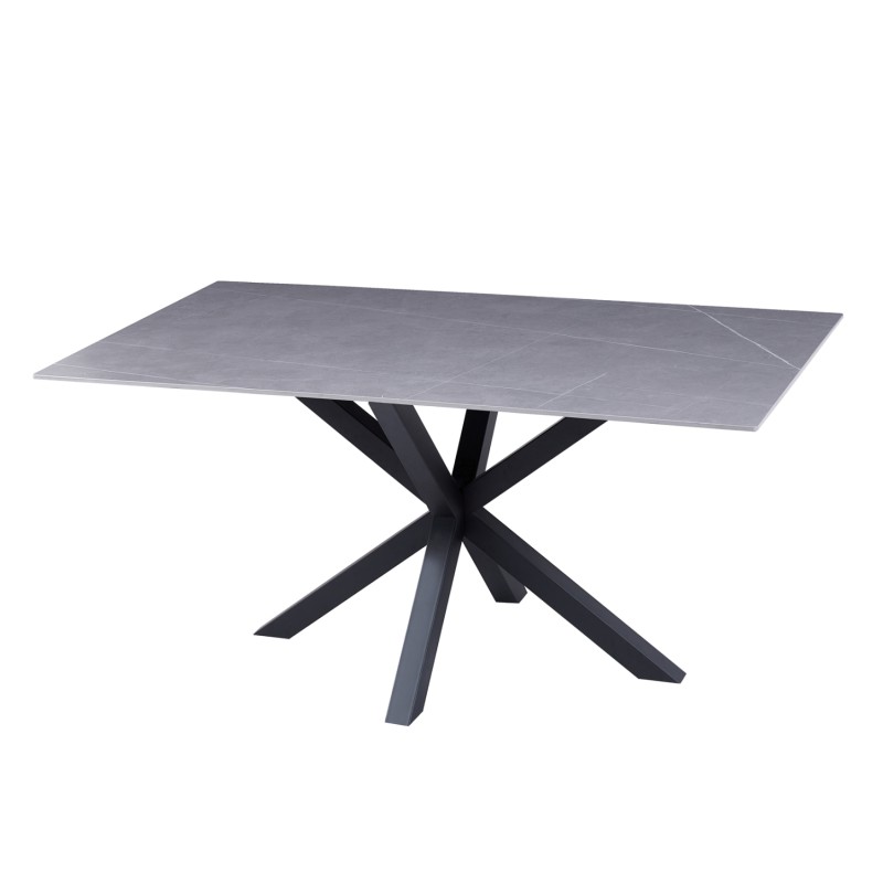 COFFEE TABLE FK9470.05 GREY MARBLE SINTERED STONE TOP-BLACK METAL BASE 120x60x45,5Hcm. COFFEE TABLE FK9470.05 GREY MARBLE SINTERED STONE TOP-BLACK METAL BASE 120x60x45,5Hcm.