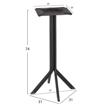 TABLE BASE FK5919 BLACK METAL 31x31x74Hcm. TABLE BASE FK5919 BLACK METAL 31x31x74Hcm.
