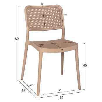 CHAIR POLYPROPYLENE MEKO FK5934.03 CAPPUCCINO 51x52x80Hcm. CHAIR POLYPROPYLENE MEKO FK5934.03 CAPPUCCINO 51x52x80Hcm.
