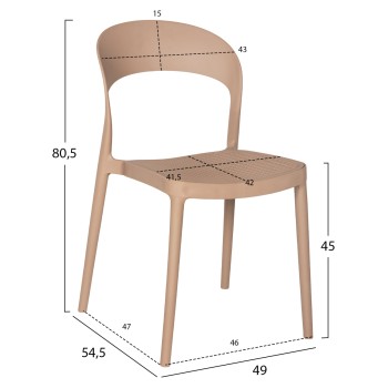 CHAIR POLYPROPYLENE CLEO FK5936.03 CAPPUCCINO 49x54,5x80,5Hcm. CHAIR POLYPROPYLENE CLEO FK5936.03 CAPPUCCINO 49x54,5x80,5Hcm.