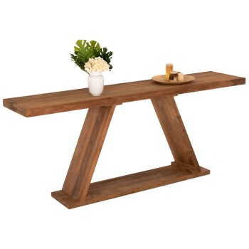 CONSOLE FK9555 MADE OF TEAK WOOD IN NATURAL COLOR 220x50x90Hcm.