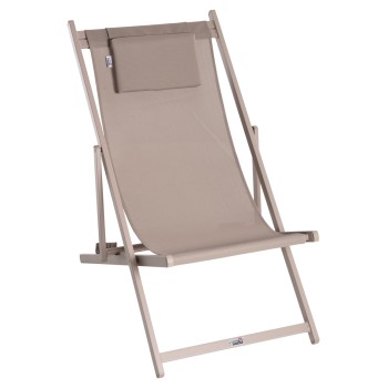 LOUNGE CHAIR PROFESSIONAL KEA FK5076.03 ALUMINUM & TEXTILENE IN CHAMPAGNE COLOR 59,5x102,5x94Hcm.
