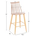 BAR STOOL MEDIUM HEIGHT VANESSA FK9300.25 CAPPUCCINO PP & METAL LEGS IN WOOD COLOR 45,5x46x97Hcm. BAR STOOL MEDIUM HEIGHT VANESSA FK9300.25 CAPPUCCINO PP & METAL LEGS IN WOOD COLOR 45,5x46x97Hcm.