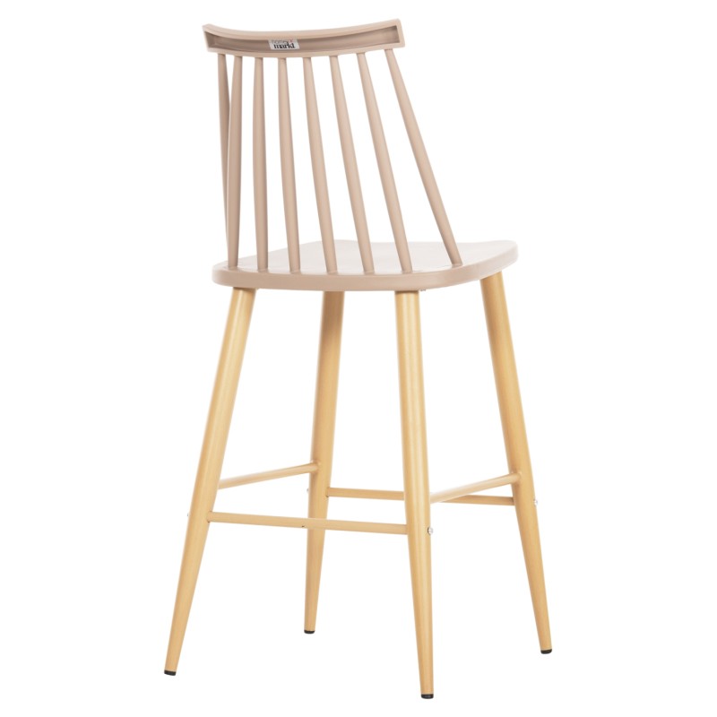 BAR STOOL MEDIUM HEIGHT VANESSA FK9300.25 CAPPUCCINO PP & METAL LEGS IN WOOD COLOR 45,5x46x97Hcm. BAR STOOL MEDIUM HEIGHT VANESSA FK9300.25 CAPPUCCINO PP & METAL LEGS IN WOOD COLOR 45,5x46x97Hcm.