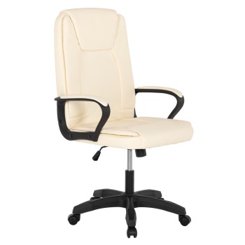 OFFICE CHAIR FK1188.03 ECRU PU LEATHER 63x70x114Hcm.