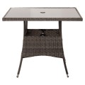 OUTDOOR DINING SET 5PCS FK5965 BROWN RATTAN-METAL FRAME-GLASS TABLETOP OUTDOOR DINING SET 5PCS FK5965 BROWN RATTAN-METAL FRAME-GLASS TABLETOP