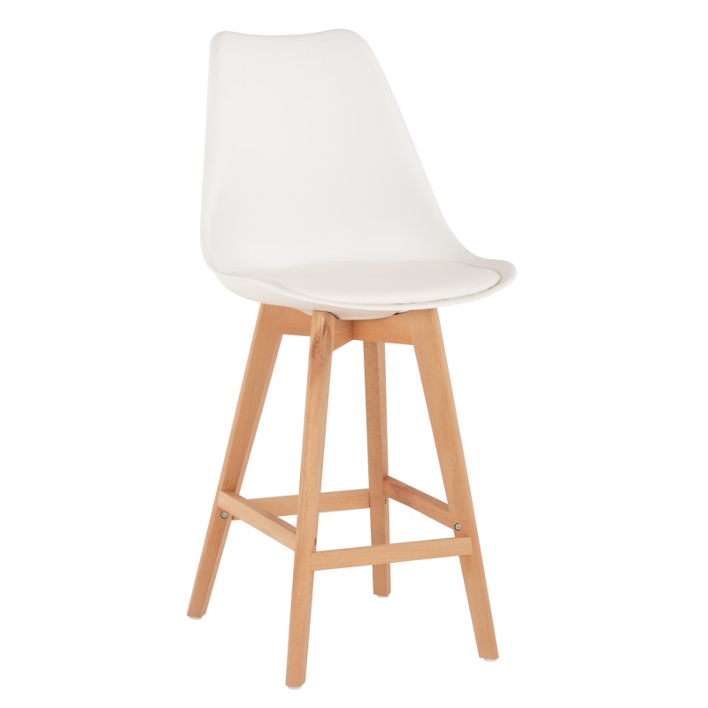 BAR STOOL VEGAS FK8000.21 MEDIUM HEIGHT WHITE POLYPROPYLENE NATURAL BEECH WOOD 47x58x100Hcm. BAR STOOL VEGAS FK8000.21 MEDIUM HEIGHT WHITE POLYPROPYLENE NATURAL BEECH WOOD 47x58x100Hcm.
