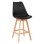 BAR STOOL VEGAS FK8000.22 MEDIUM HEIGHT BLACK POLYPROPYLENE NATURAL BEECH WOOD 47x58x100Hcm.