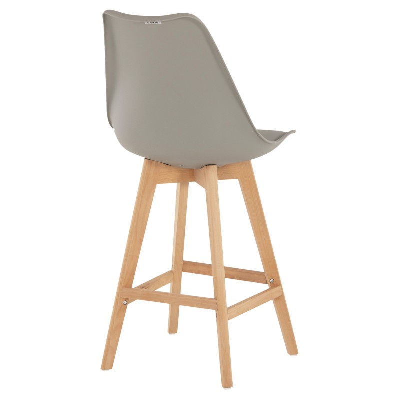 BAR STOOL VEGAS FK8000.40 MEDIUM HEIGHT GREY POLYPROPYLENE NATURAL BEECH WOOD 47x58x100Hcm. BAR STOOL VEGAS FK8000.40 MEDIUM HEIGHT GREY POLYPROPYLENE NATURAL BEECH WOOD 47x58x100Hcm.