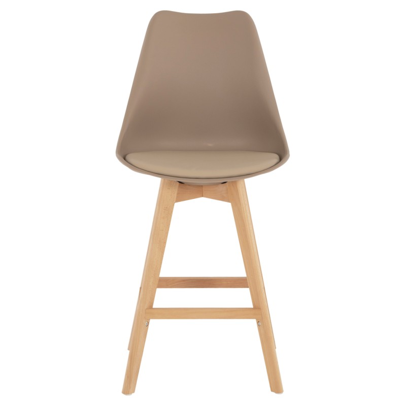 BAR STOOL VEGAS FK8000.55 MEDIUM HEIGHT CAPPUCCINO POLYPROPYLENE NATURAL BEECH WOOD 47x58x100Hcm. BAR STOOL VEGAS FK8000.55 MEDIUM HEIGHT CAPPUCCINO POLYPROPYLENE NATURAL BEECH WOOD 47x58x100Hcm.