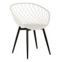 ARMCHAIR ARIADNE FK8001.21 WHITE POLYPROPYLENE-BLACK METAL LEGS 63x56x80Hcm.