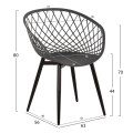 ARMCHAIR ARIADNE FK8001.30 GREY POLYPROPYLENE-BLACK METAL LEGS 63x56x80Hcm. ARMCHAIR ARIADNE FK8001.30 GREY POLYPROPYLENE-BLACK METAL LEGS 63x56x80Hcm.