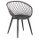 ARMCHAIR ARIADNE FK8001.30 GREY POLYPROPYLENE-BLACK METAL LEGS 63x56x80Hcm.