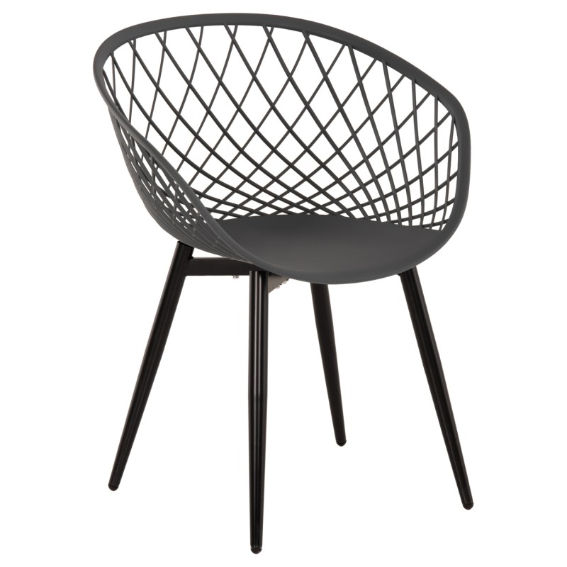 ARMCHAIR ARIADNE FK8001.30 GREY POLYPROPYLENE-BLACK METAL LEGS 63x56x80Hcm. ARMCHAIR ARIADNE FK8001.30 GREY POLYPROPYLENE-BLACK METAL LEGS 63x56x80Hcm.