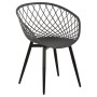 ARMCHAIR ARIADNE FK8001.30 GREY POLYPROPYLENE-BLACK METAL LEGS 63x56x80Hcm.