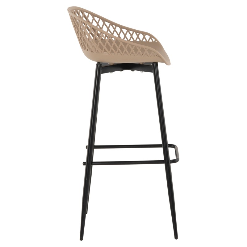 BAR STOOL AVAYA FK8686.13 CAPPUCCINO POLYPROPYLENE-BLACK METAL LEGS 46x48x99Hcm. BAR STOOL AVAYA FK8686.13 CAPPUCCINO POLYPROPYLENE-BLACK METAL LEGS 46x48x99Hcm.