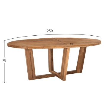 DINING TABLE CARIB FK9560 OVAL RECYCLED TEAK IN NATURAL 250x110x78Hcm.