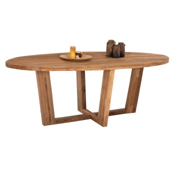 DINING TABLE CARIB FK9560 OVAL RECYCLED TEAK IN NATURAL 250x110x78Hcm.