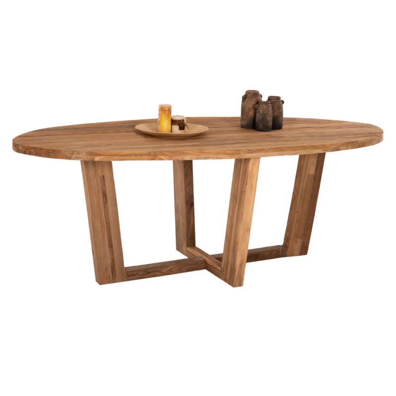 DINING TABLE CARIB FK9560 OVAL RECYCLED TEAK IN NATURAL 250x110x78Hcm. DINING TABLE CARIB FK9560 OVAL RECYCLED TEAK IN NATURAL 250x110x78Hcm.