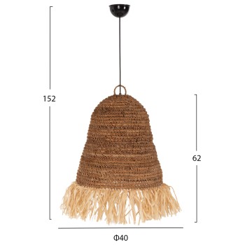 CEILING PENDANT LAMP FK7817 DRIED BANANA TREE FIBERS IN NATURAL COLOR Φ40x62-152Hcm. CEILING PENDANT LAMP FK7817 DRIED BANANA TREE FIBERS IN NATURAL COLOR Φ40x62-152Hcm.